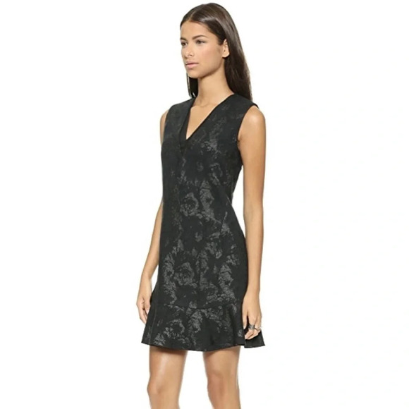 Rebecca Taylor Black Raffia Dress 0 NWT $495 - Picture 1 of 8